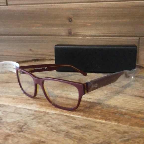 Aquaswiss 54mm Dexter Rectangular Optical Glasses in Burgundy - Picture 2 of 6